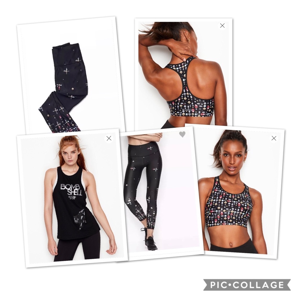 Victoria secret leggings, tee shirt & sports bra m